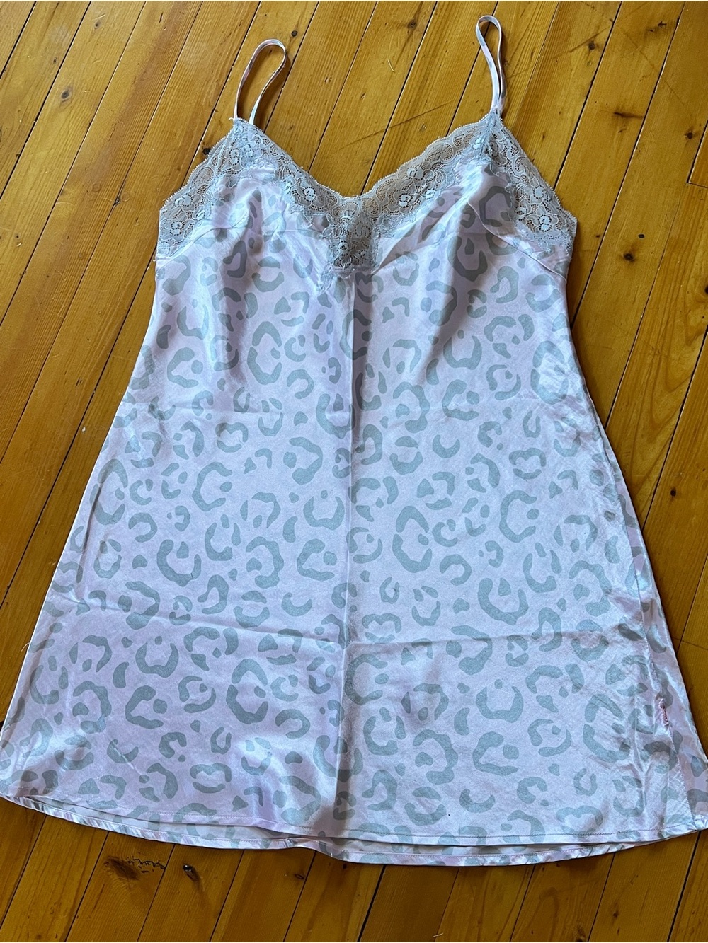 La SENZA Pink Leopard Lace-Trim Slip